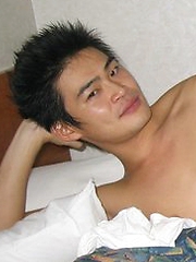 Hot Japanese guy with a nice body shows off his big cock